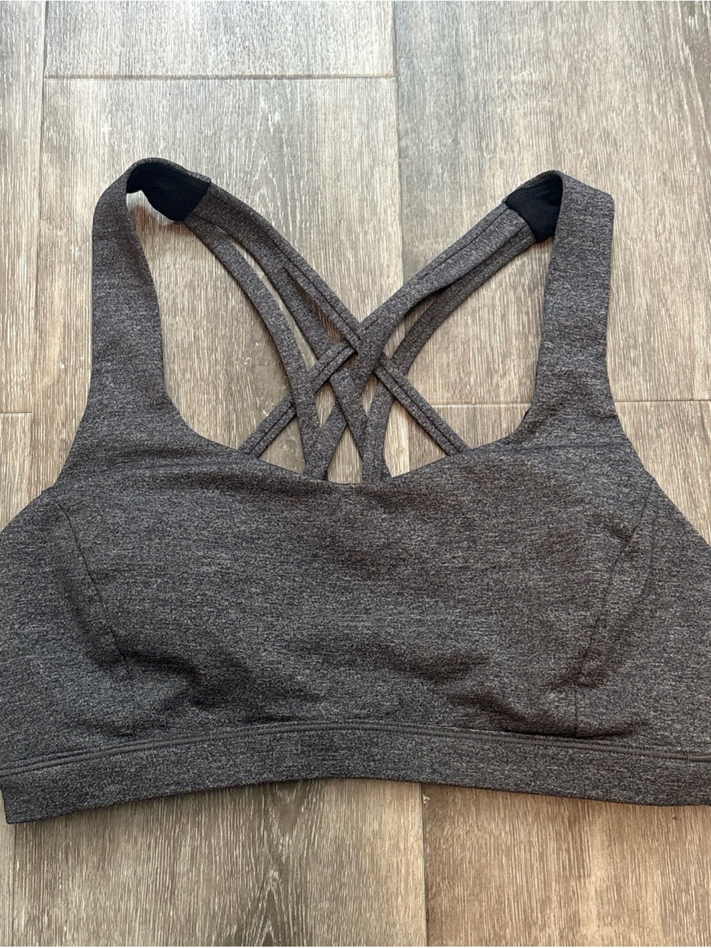 Lululemon Women’s Size 6 Heathered Grey Black Free To Be Serene Bra EUC